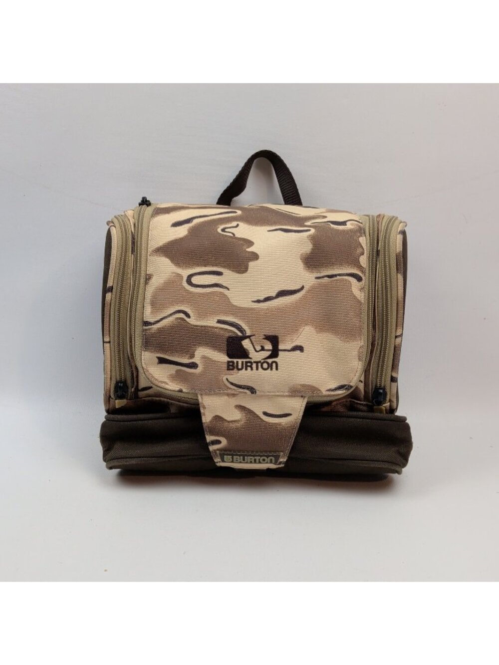 Y2K Burton Travel Toiletry Bag Multi-compartment Luggage Sand Camo Techwear Alt